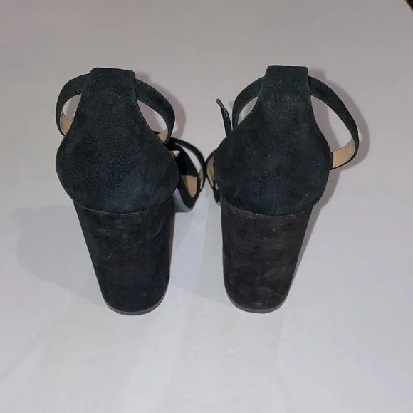 Steve Madden Carrson Black Suede Block Heels, size 7 Great Condition 1 flaw pic - Picture 5 of 14